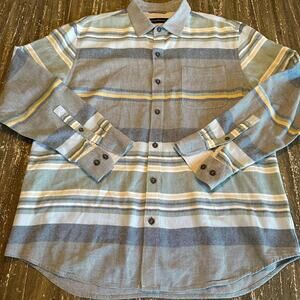 Tommy Bahama Flannel Blanket Long Sleeve Button Down Coastal Shirt Men’s Size L